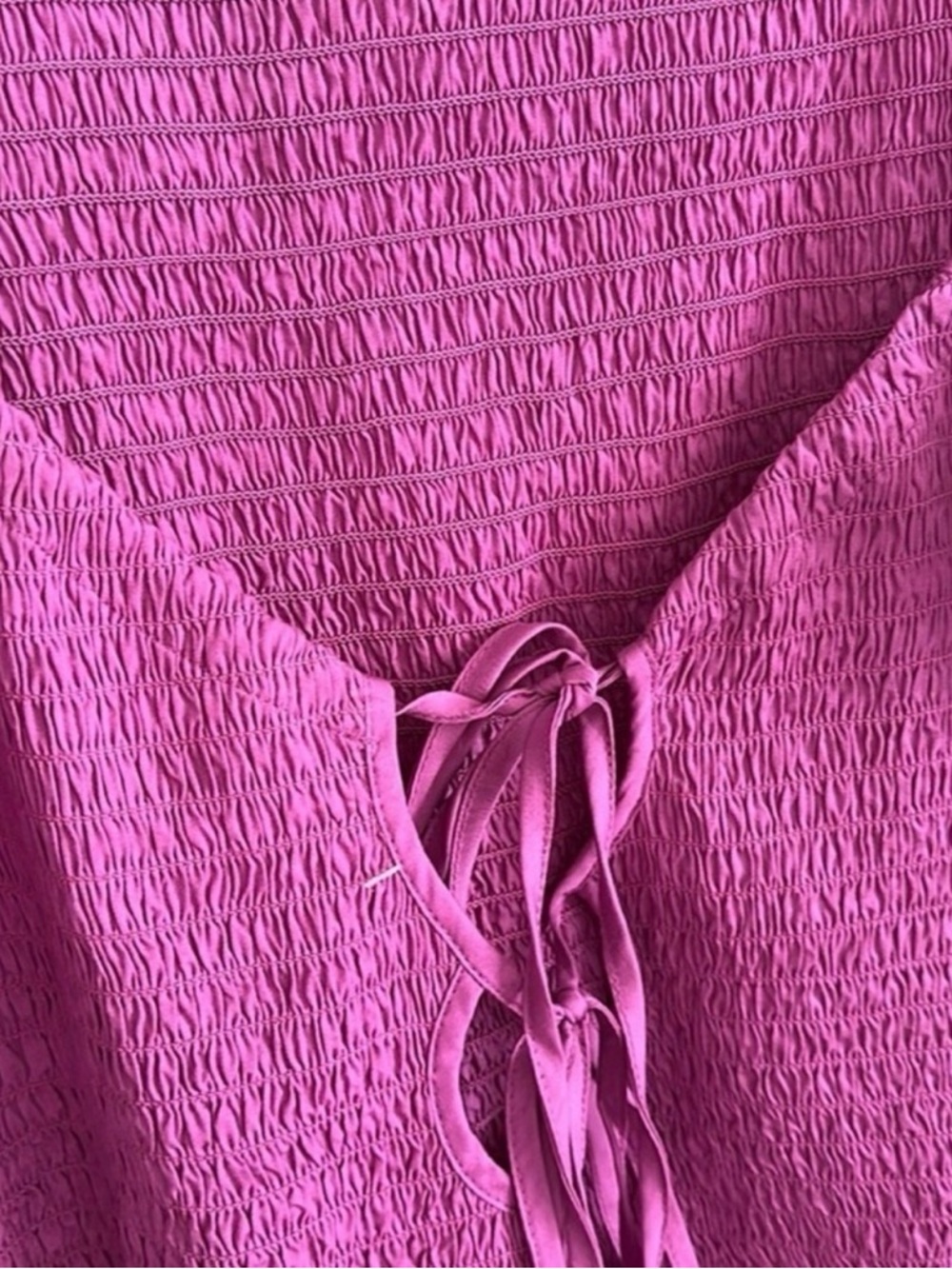 Free People Smocked Mini Dress Pink Open Back Coastal  Y2K Coquette Vacation XL - Picture 6 of 8